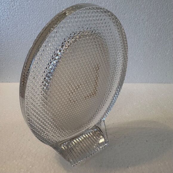 Clear Glass Oval Picture Frame Heavy Textured Self Standing Unmarked - Picture 4 of 8
